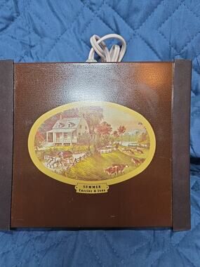 Currier & Ives Hot Plate Buffet Warming Tray Warm O Matic Summer Season Vintage